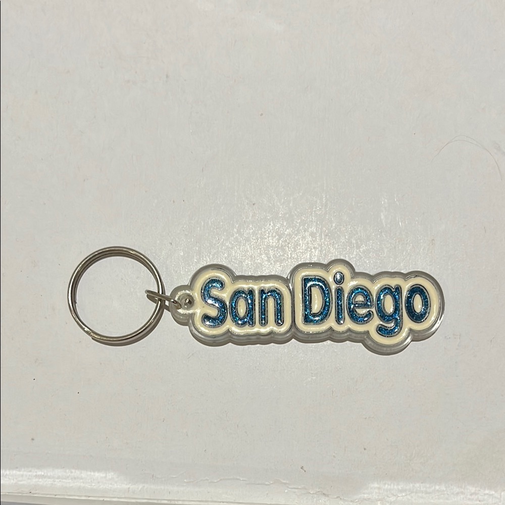 San Diego Keychain with Blue Lettering